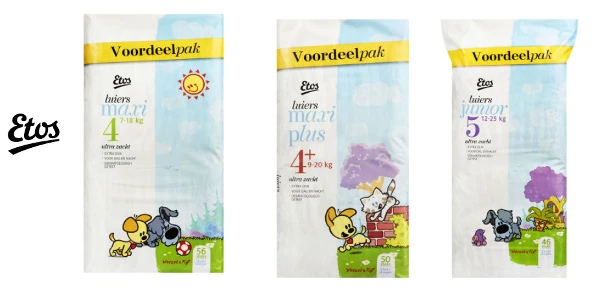 Etos luiers met Woezel en Pip erop