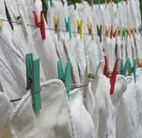 Wasbare luiers aan de waslijn