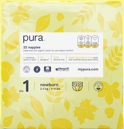 Pura Eco-Friendly Luiers Maat 1 (2-5 kg) - 22 luiers