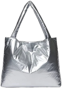 Studio Noos luiertas Puffy Mom Bag zilverkleurig Effen