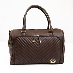 Isoki Luiertas Double Zip Satchel Quilted Chocolate Isoki Luiertas Double Zip Satchel Quilted Chocolate