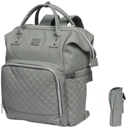 NanaBeebi  2.0 Leren Luiertas - Grey