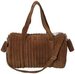 Luiertas Baby Roll van ribfluweel karamel