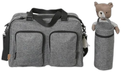 Luiertas met meerdere vakken Family grijs