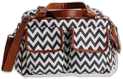 Luiertas Dagje meerdere vakken VERTBAUDET visgraatprint zwart+wit