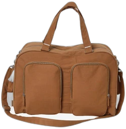 Luiertas met meerdere zakken van katoengaas Family L karamel