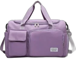 Originele Sporttas met vak - Weekendtas - Reistas - Handbagage - Waterdicht - Luiertas - Paars