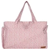 Roze panterprint luiertas met twee handvatten en draagband.