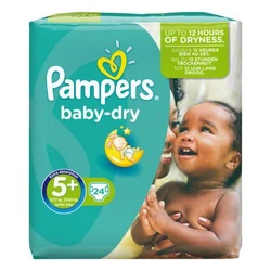 Pampers Baby-Dry Standaard pak 5+ 24 stuks Pampers Baby-Dry Standaard pak 5+ 24 stuks