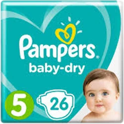 Pampers Baby-Dry Standaard pak 5 26 stuks Pampers Baby-Dry Standaard pak 5 26 stuks
