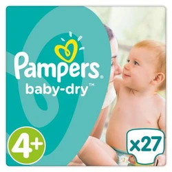 Pampers Baby-Dry Standaard pak 4+ 27 stuks Pampers Baby-Dry Standaard pak 4+ 27 stuks