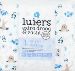 Beregoede luiers van Albert Heijn, standaard pak maat 4