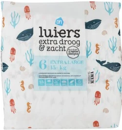 Beregoede luiers van Albert Heijn, standaard pak maat 6