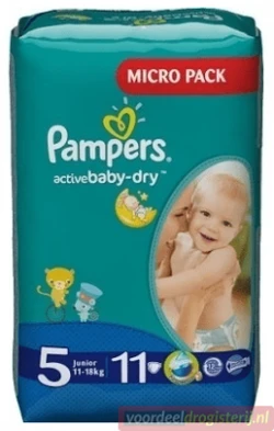 Pampers Active Baby Dry - Micro pack - maat 5 Pampers Active Baby Dry - Micro pack - maat 5