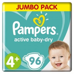 Pampers Active Baby-Dry - Jumbo+ pak - 4+