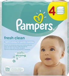 Pampers Fresh Clean Babydoekjes 4-pak (4x64)