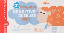 AH Baby Lotiondoekjes Sensitive 6-pak (6x63) AH Baby Lotiondoekjes Sensitive 6-pak (6x63)