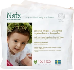 Naty Gevoelige Babydoekjes Geurvrij 3-pak (3x56)