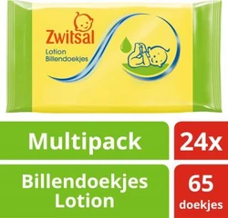 Zwitsal Billendoekjes Lotion - 24 x 65 stuks - Baby - Voordeelverpakking