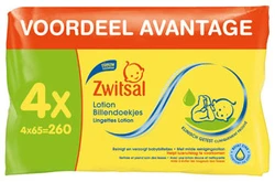 Zwitsal Lotion billendoekjes 4-pak (4 x 65)