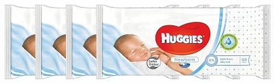 Huggies Babydoekjes Newborn 4-pak (4x56)