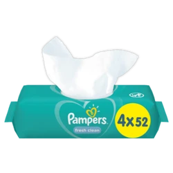 Pampers Fresh Clean Babydoekjes  4-pak (4x52)