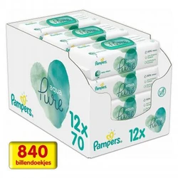 Pampers Aqua Pure Babydoekjes 12-pak (12x70)