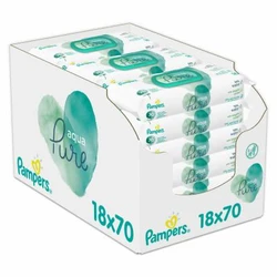Pampers Aqua Pure Babydoekjes 18-pak (18x70)