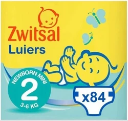 Zwitsal Luiers maat 2 - 84 Luiers Zwitsal Luiers - Newborn Mini Maat 2 - 84 Luiers - Voordeelverpakking