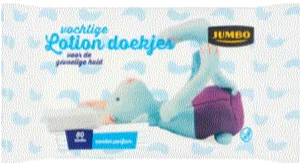 Jumbo Vochtige Lotion Doekjes voor de gevoelige huid (1x80)