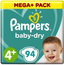 Pampers Baby-Dry maat 4+ 94 stuks Pampers Baby dry maat 4+ maxi pack met 94 luiers
