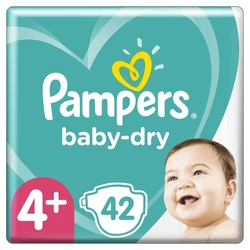 Pampers Baby-Dry maat 4+ 42 luiers Pampers - Baby-Dry - Voordeelpak - Maat 4+