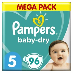 Pampers - Baby-Dry - Maat 5 - 96 luiers Pampers - Baby-Dry - Jumbo pak + - Maat 5