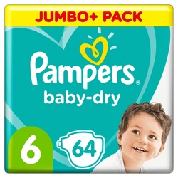 Pampers - Baby-Dry - jumbo+ pak - Maat 6 Pampers - Baby-Dry - jumbo+ pak - Maat 6