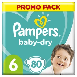 Pampers Baby-Dry mega+ pak 6 80 stuks Pampers Baby-Dry mega+ pak 6 80 stuks