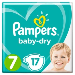 Luier verpakking Pampers Baby-Dry maat 7 met 17 luiers Luier verpakking Pampers Baby-Dry maat 7 met 17 luiers