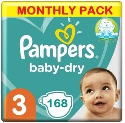 Pampers Baby-Dry maat 3 168 luiers