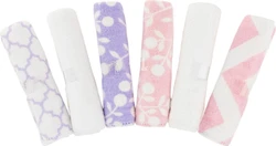 Kushies - Billendoekjes - Wasbare Billendoekjes - Washandjes - 6 pack - Roze / Wit / Paars - Enkellaags