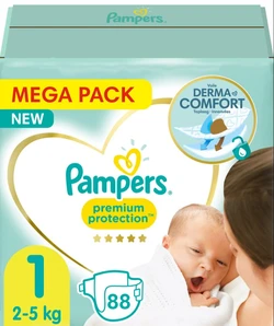 Pampers - Premium Protection - Maat 1 - 88 luiers Pampers - Premium Protection - Maat 1 - Mega Pack - 88 luiers