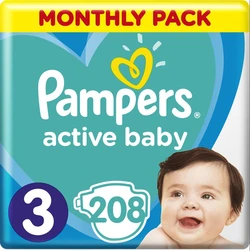 Pampers Active Baby-Dry maat 3 - 208 luiers