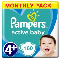 Pampers Active Baby Maat 4+ - 160 Luiers Maandbox