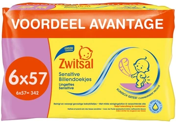 Zwitsal - Billendoekjes Sensitive - 6 x 57 - 342 babydoekjes
