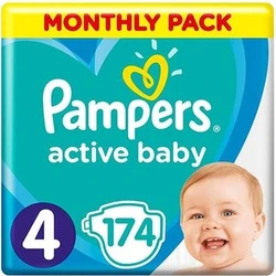 Pampers Active Baby Luiers Maat 4 (9-14 kg)  174 Stuks