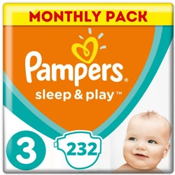Pampers Sleep & Play Maat 3 - 232 Luiers Maandbox