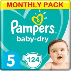 Pampers Baby Dry Maat 5 - 124 Luiers Maandbox Pampers Baby Dry Maat 5 - 124 Luiers Maandbox