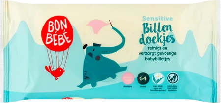 Bonbébé Billendoekjes Sensitive billendoekje enkelpak met 63 doekjes