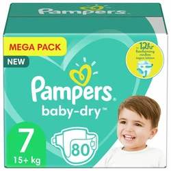 Pampers - Baby Dry - Maat 7 - 80 luiers Pampers - Baby Dry - Maat 7 - Mega Pack - 80 luiers