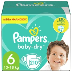 Pampers - Baby Dry - Maat 6 - Mega Maandbox - 210 luiers Pampers - Baby Dry - Maat 6 - Mega Maandbox - 210 luiers