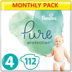 Pampers Pure Protection Maat 4 - 112 Luiers Maandbox Pampers Pure Protection Maat 4 - 112 Luiers Maandbox