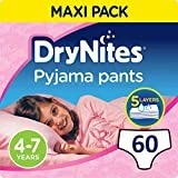 Huggies DryNites Meisjes Pyjama Broek, 4-7 Jaar - 60 luiers Huggies DryNites Meisjes Pyjama Broek, 4-7 Jaar (60 Broek)